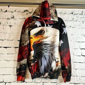 American Flag With Eagle Hooded Sweatshirt